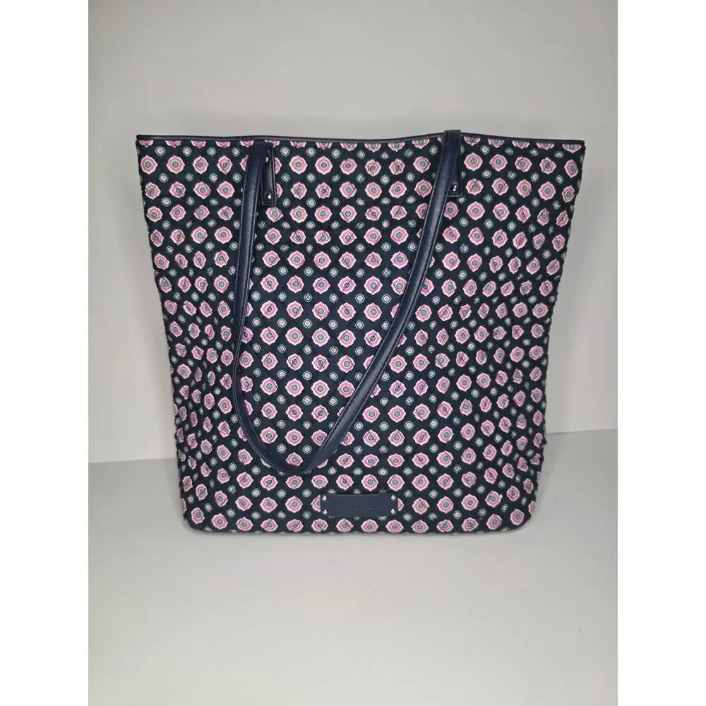 Vera Bradley MARRAKESH Quilted Large Tote Bag Faux Leather Accents EUC